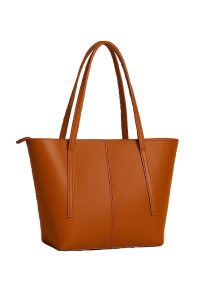 Women's PU Leather Plain Tote Bag